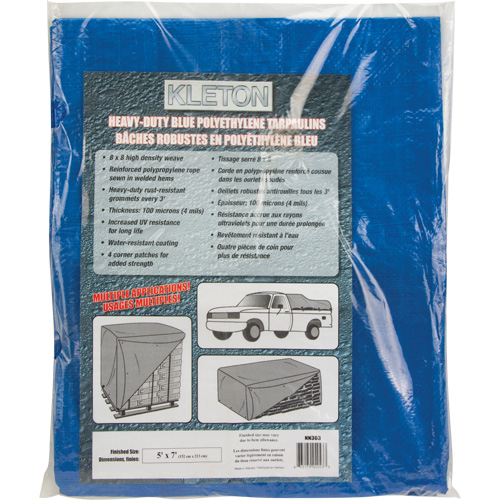 Tarp, Standard Duty, Blue, 7' x 5' x 4 mils Equipex