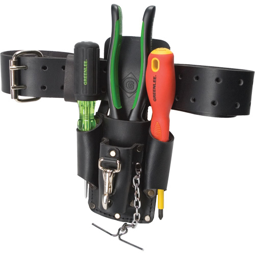 Poche pour ceinture porte-outils, Porte-outil multiple, Cuir, 4 Poches Equipex