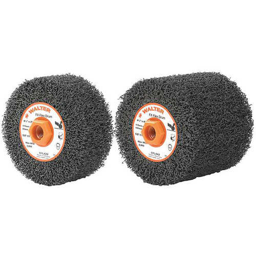 Tambours FX Flex, 4-1/4" dia. x 2" la, 5/8"-11 Arbre, Grain Flex, gros Equipex