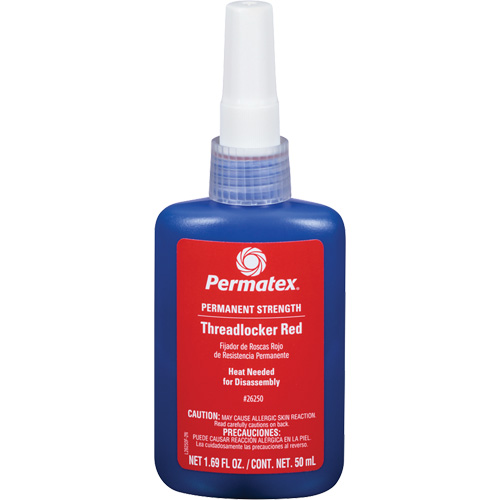 Threadlocker, Red, High, 50 ml, Bottle Equipex