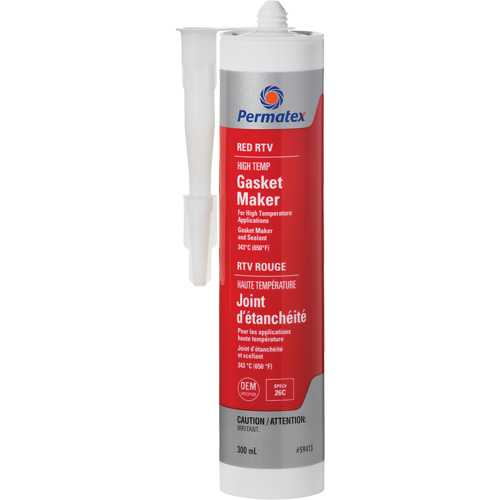 Compos&eacute; &agrave; joints RTV rouge haute temp&eacute;rature, 300 ml, Tube, Rouge Equipex
