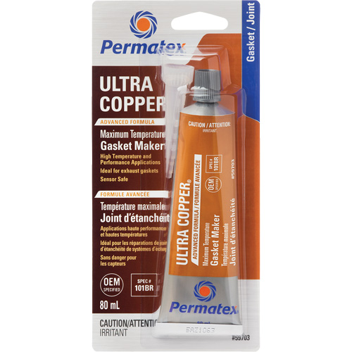 Ultra Copper&reg; Gasket Maker, 80 ml, Tube, Copper Equipex