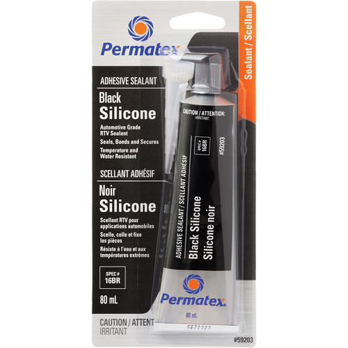Scellant adh&eacute;sif RTV, 80 ml, Tube, Noir Equipex