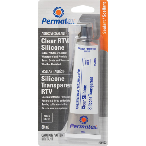 Scellant adh&eacute;sif RTV, 80 ml, Tube, Transparent Equipex