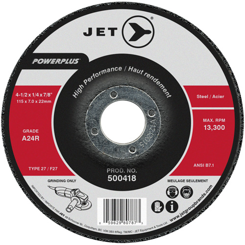 POWERPLUS&reg; Grinding Wheel, 4-1/2" x 1/4", 7/8" Arbor, Type 27 Equipex