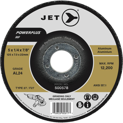 Meule Powerplus NF AL24, 4-1/2" x 1/4", Arbre 7/8", Type 27 Equipex