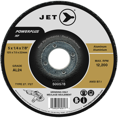 Meule Powerplus NF, 5" x 0,25", Arbre 1/4", Type T27 Equipex