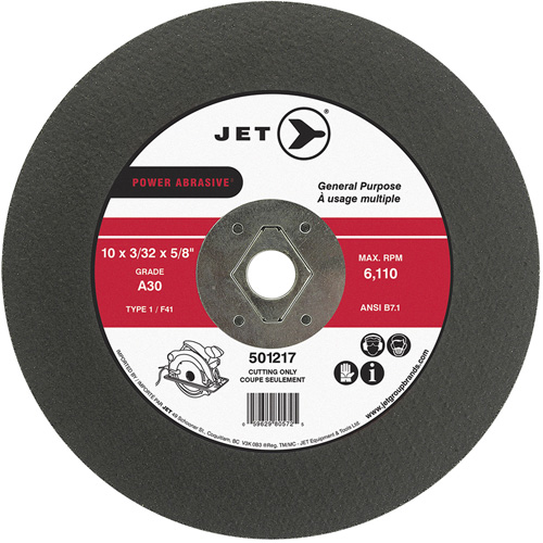 Disque abrasif de tronçonnage, 10" x 3/32", Arbre de 5/8", Type 1, 6110 Tr/min Equipex