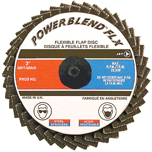 POWERBLEND FLX Roll-on Flap Disc, 2" x Type R, Z40 Grit, Zirconia Alumina Equipex
