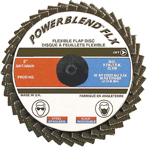Disque &agrave; lamelles &agrave; rouler Powerblend FLX, 2" x Grain 80, Alumine de zirconium Equipex
