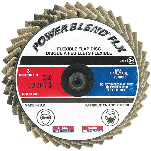 Disque &agrave; lamelles &agrave; rouler Powerblend FLX, 3" x Grain 60, Alumine de zirconium Equipex