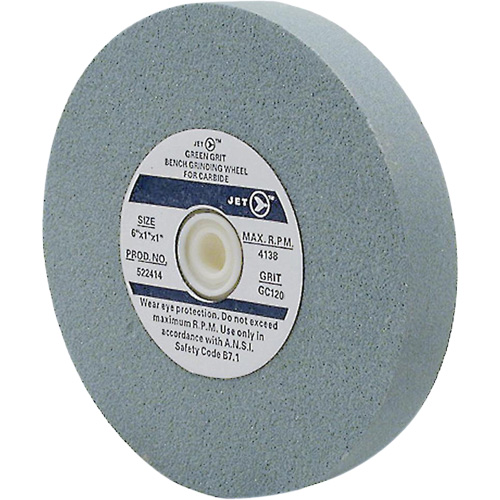 GC610M Bench Grinding Wheel, 6" x 1", 1" Arbor, Silicon Carbide Equipex