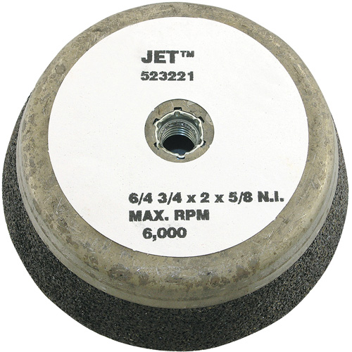 Meule boisseau &agrave; liant de r&eacute;sine, 6" x 2", Arbre 5/8"-11NC, Type 11 Equipex