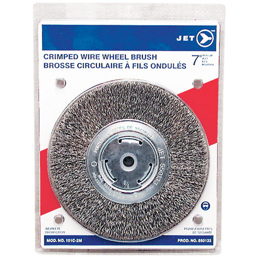 Crimped Wire Wheel, 7" Dia., 0.014" Fill, 1/2" - 2" Arbor Equipex