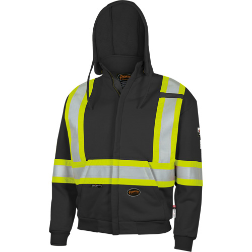 337SF Flame-Resistant Zip Style Hoodie, Men's, Small, Black, 22 cal/cm² Equipex