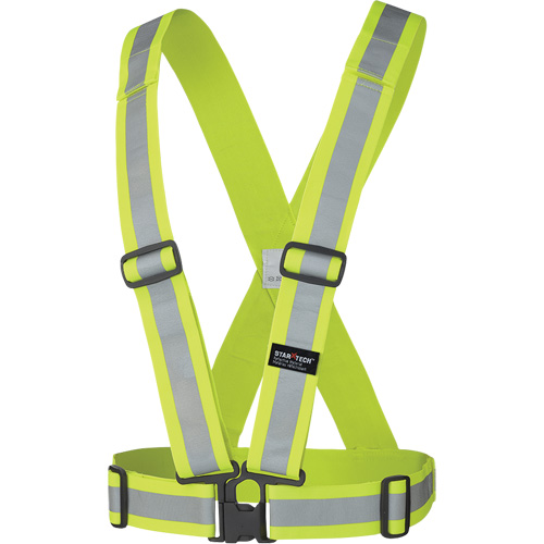 5592 Elastic Safety Harness, High Visibility Lime-Yellow, Silver Reflective Colour, One Size Equipex