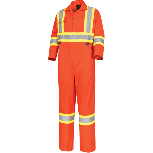 5514 Combinaison de s&eacute;curit&eacute; haute visibilit&eacute;, 36, Orange haute visibilit&eacute; Equipex