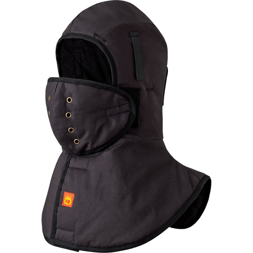 5565A Heavy-Duty Flame Resistant Long Neck Hardhat Liner, Black, Cotton Equipex