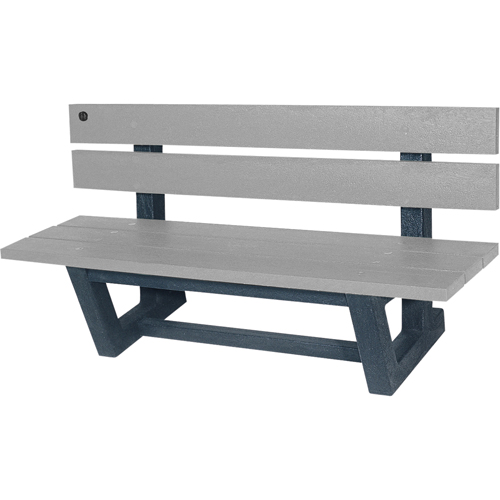 Bancs de parc d'ext&eacute;rieur, Plastique recycl&eacute;, 72" lo x 23-3/16" la x 29-13/16" h, Gris Equipex