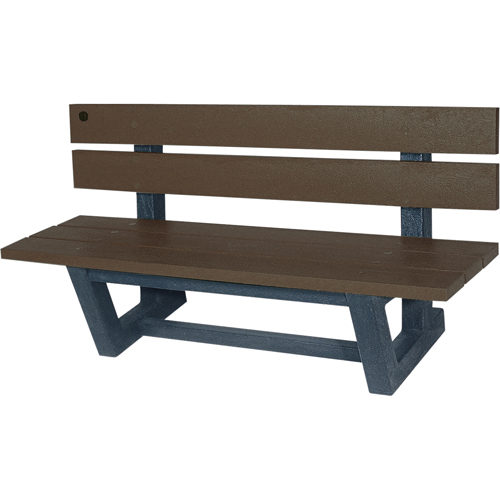 Bancs de parc d'ext&eacute;rieur, Plastique recycl&eacute;, 72" lo x 23-3/16" la x 29-13/16" h, Ombre Equipex