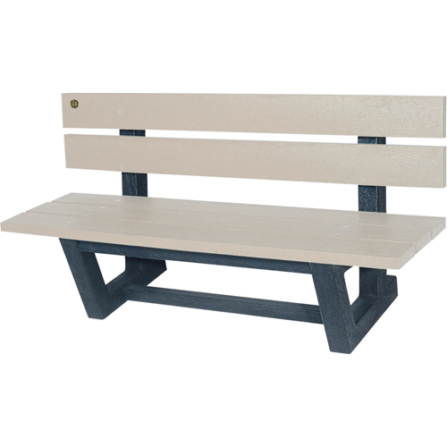 Outdoor Park Benches, Recycled Plastic, 60" L x 22-13/16" W x 29-13/16" H, Sand Equipex