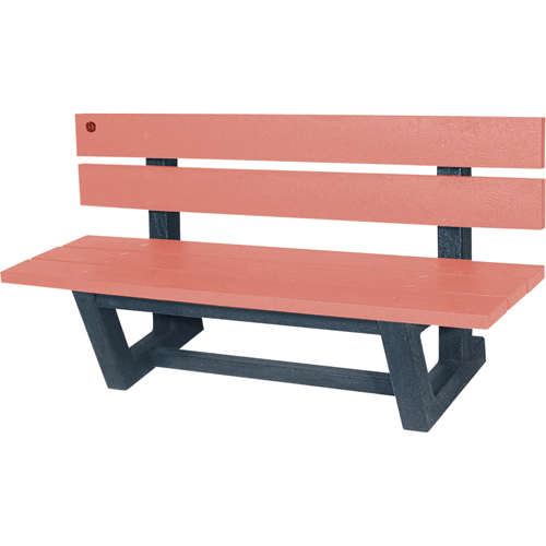 Outdoor Park Benches, Recycled Plastic, 60" L x 22-13/16" W x 29-13/16" H, Redwood Equipex