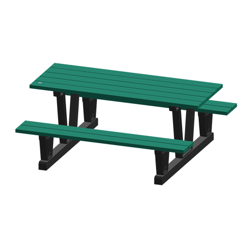 Tables de pique-nique d'ext&eacute;rieur en plastique recycl&eacute;, 72" lo x 60-5/16" la, Vert Equipex