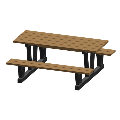 Tables de pique-nique d'ext&eacute;rieur en plastique recycl&eacute;, 72" lo x 60-5/16" la, S&eacute;quoia Equipex