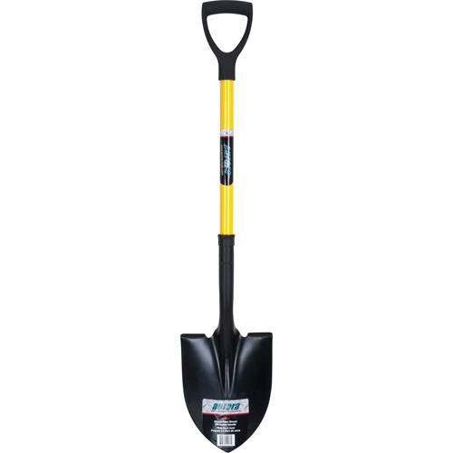 Round Point Shovels, Tempered Steel Blade, Fibreglass, D-Grip Handle Equipex