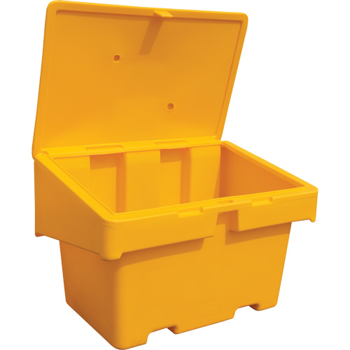 Contenants pour sel & sable SOS, Avec Moraillon, 48" x 33" x 34", 18,5 pi³, Jaune Equipex
