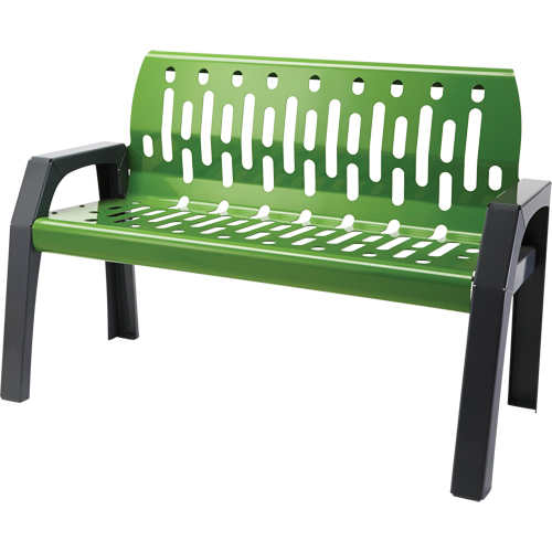 Bancs Stream, Acier, 48" lo x 48" la x 34" h, Vert Equipex