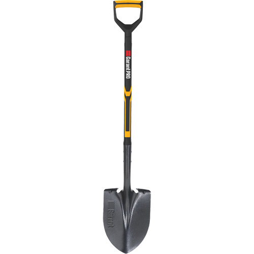 Pro Round Point Shovel, Tempered Steel Blade, Fibreglass, D-Grip Handle Equipex