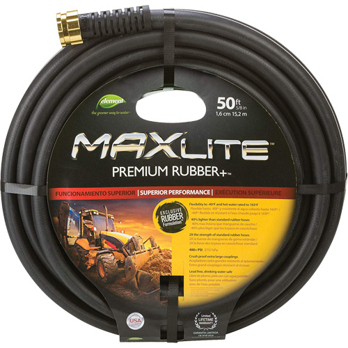 Boyaux pour usage commercial, Caoutchouc, 5/8" dia x 50' Equipex