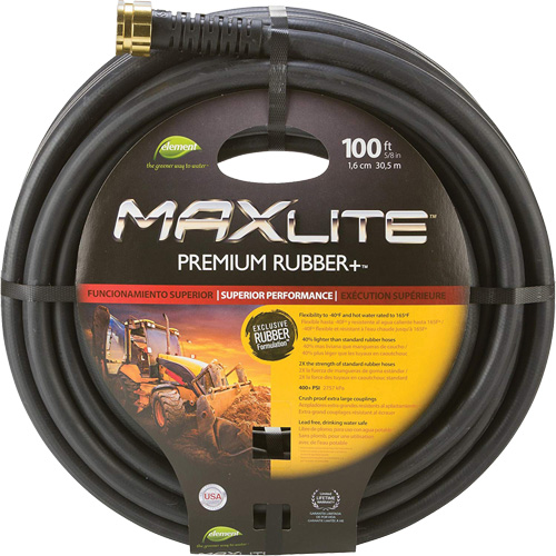 Boyaux pour usage commercial, Caoutchouc, 5/8" dia x 100' Equipex