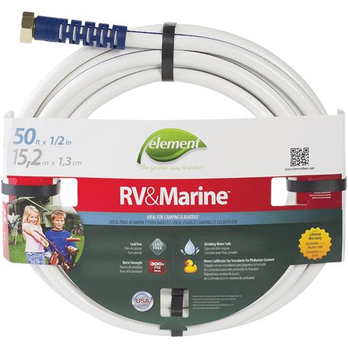 Boyaux d'arrosage pour bateaux et VR Element , PVC, 1/2" dia x 50' Equipex