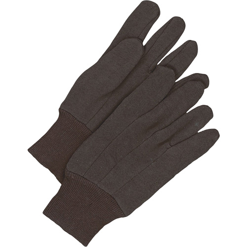 Classic Jersey Gloves, One Size, Brown, Unlined, Knit Wrist Equipex