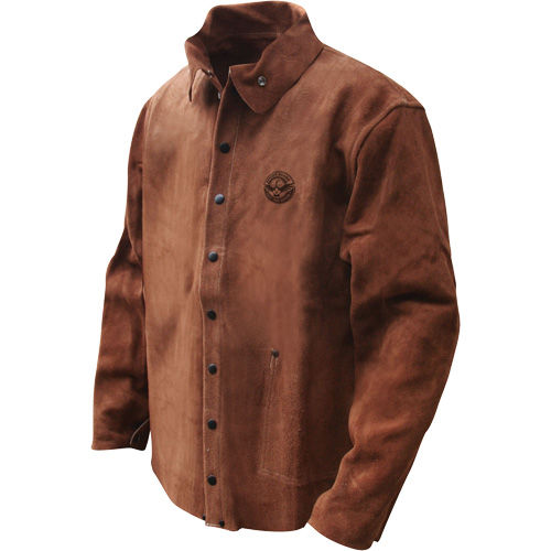 Gander Brand Split Cowhide Welding Jacket, Leather, Large, Brown Equipex