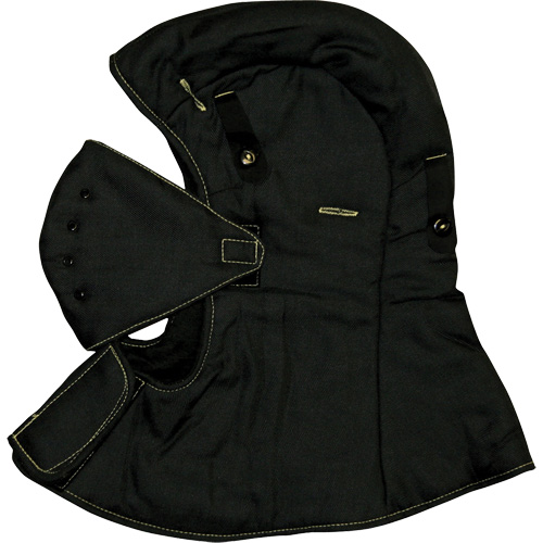 CarbonX&reg; FR Hardhat Liner with Face Mask, Black, Cotton/Jersey/Twill Equipex