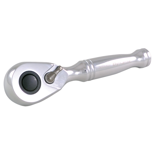 Stubby Quick-Release Ratchet Wrench, 3/8" Drive, Plain Handle Equipex