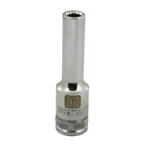 Metric Socket, 6 mm, 3/8" Drive, 12 Points, Deep Equipex