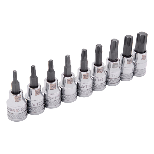 Jeu de douilles standards, Torx, Prise 3/8", 9 mrcx Equipex