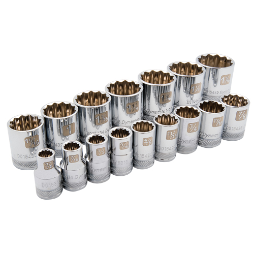 Jeu de douilles SAE, 16 Mcx, Prise de 1/2" Equipex