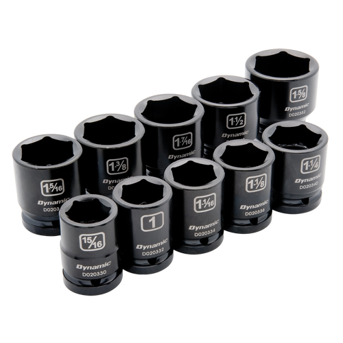 SAE Socket Set, 10 Pcs, Impact, 3/4" Drive Size Equipex