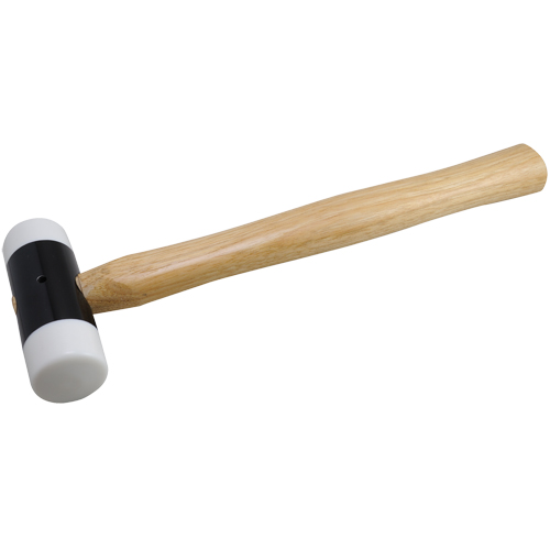 Soft-Face Hammer, 14 oz. Head Weight, Plain Face, Wood Handle, 11-5/8" L Equipex