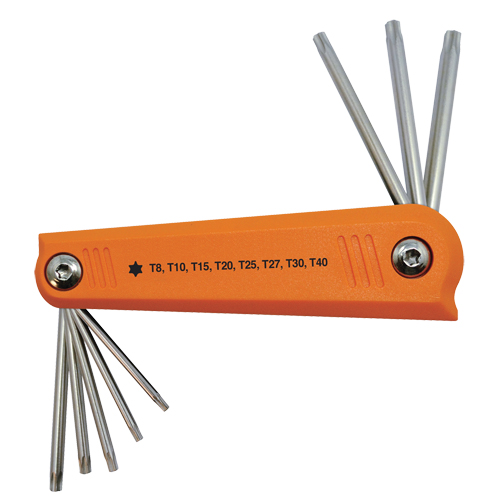 Folding Hex Key Set, 8 Pcs., Torx&reg; Equipex