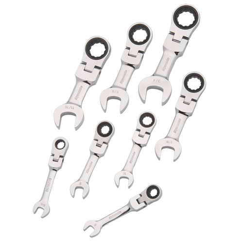 Stubby Wrench Set, Combination, 8 Pieces, Imperial Equipex