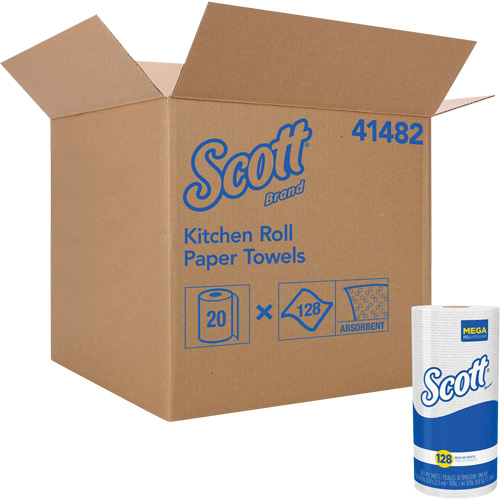 Scott&reg; Kitchen Roll Towels, 1 Ply, 128 Sheets/Roll, 11" W, 8.78" L Equipex