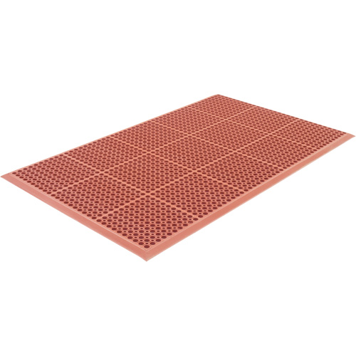 Competitor Series Mats, Slotted, 3' x 5' x 7/8", Orange, Natural Rubber Equipex