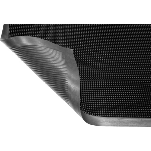 Tapis Gritstop Fingermat, Caoutchouc, Grattoir Type, Motif Textur&eacute;, 2' x 2-2/3', Noir Equipex