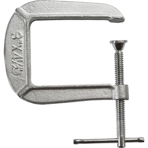 Light-Duty C-Clamp, 3" (76 mm) Capacity, 4-1/2" (114 mm) Throat Depth Equipex